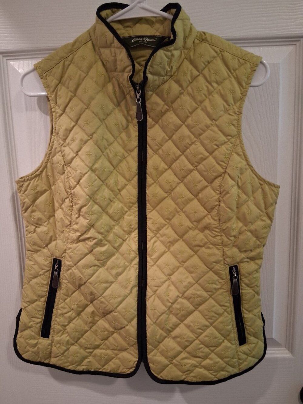 Eddie Bauer | Women's Vest | Lime Green Lightweight Down Quilted | Size Large